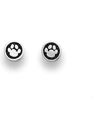 DUR Damen Ohrstecker Lucky Dog aus Sterling-Silber und Lavasand in der Farbe , Maße: 8mm, O4836