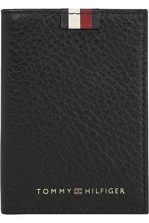 Tommy Hilfiger TH PREM LEA Bifold Herren Geldbörsen, Schwarz, OS, Schwarz
