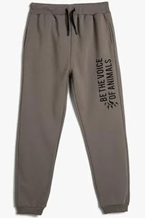 Koton Jogger Sweatpants Printed Detail Drawstring Pockets