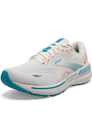 Brooks Damen Adrenaline GTS 23 Sneaker, Kokosnuss/Papaya/Blau, 45.5 EU