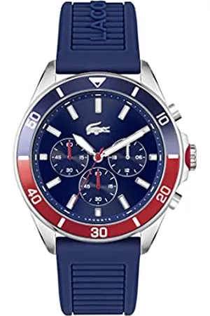 Lacoste Chronograph Quarz Uhr für Herren Kollektion TIEBREAKER mit Blaues Silikonarmband - 2011154