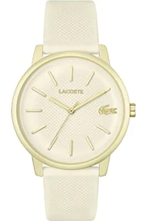 Lacoste Analog Quarzuhr für Herren Kollektion .12.12 Move mit Champagnerfarbenes Silikonarmband - 2011239