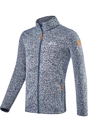 Black Crevice Herren Fleece Jacke I Fleecejacke Herren aus 100% Polyester I Herren Fleecejacke mit Strickoptik I Jacke Herren mit Seitentaschen I Weiches Fleece Herren