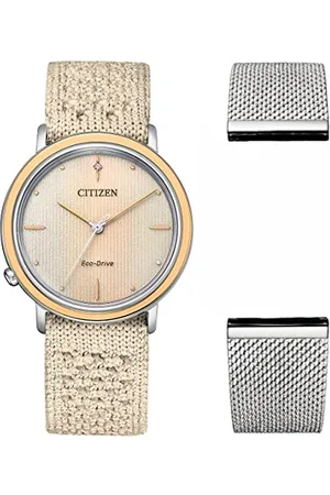 Citizen Damen Analog Quarz Uhr mit Nylon Armband EM1006-40A