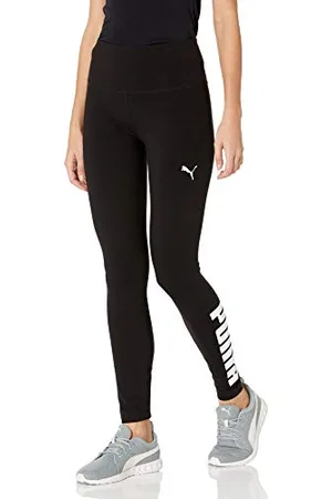 PUMA Damen Athletic Logo Tights Leggings, Schwarz, X-Klein