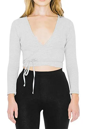 American Apparel Damen Cotton Spandex Julliard Long Sleeve Top Hemd, , Klein