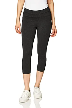 HUE Damen Wide Waistband Blackout Cotton Capri, Assorted Leggings, , M
