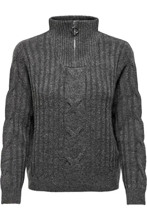 JDY ANDREA L/S Zip Cable Pullover KNT