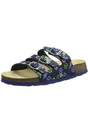 Superfit Jungen Fussbettpantoffel Pantoffeln, Blau (Blue/Green 8020), 24 EU