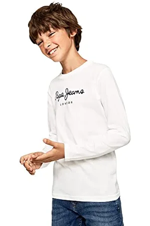 Pepe Jeans Jungen T-Shirt New Herman N,Weiß (Weiß),8 Jahre
