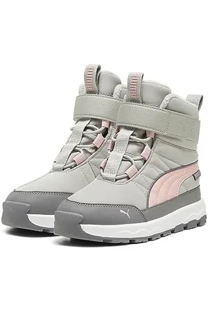 PUMA Kinder Winterstiefel Evolve Boot Puretex Jr 392649 Smokey Gray-Future Pink- White 28