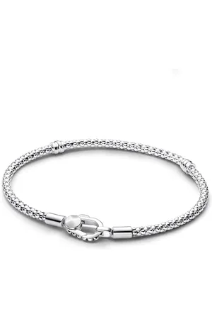 PANDORA Moments Nietenarmband mit Nietenverschluss aus Sterling- , Kompatibel Moments Anhängern, Größe: 20 cm, 593680C01-20