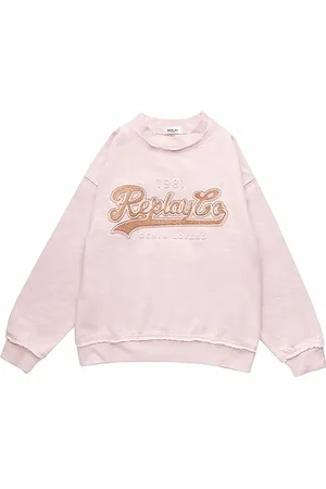 Replay Mädchen Sweatshirt aus Baumwollmix Fleece, Rosa , 10 Jahre