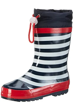 Playshoes Kinder Gummistiefel aus Naturkautschuk, trendige Unisex Regenstiefel mit Reflektoren, , 24/25 EU