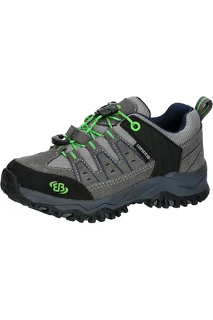 BRUTTING Mount Pinos Kids Low Trekkingsschuhe, Grau/Marine/Lemon, 30 EU