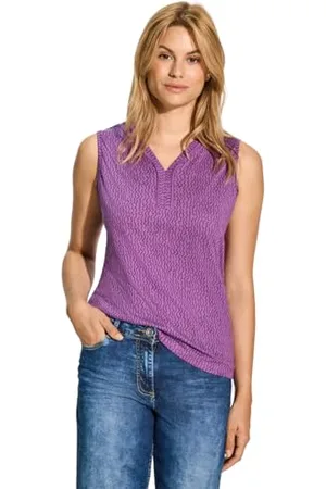 CECIL Damen B321764 Top mit Paspelband und Print, , X-Small