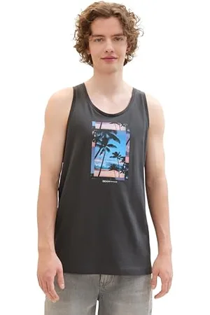 TOM TAILOR Herren Sommer Tanktop mit Print, , L