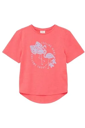QS by s.Oliver Mädchen 2142148 T-Shirt mit Frontprint, rot, 92/98