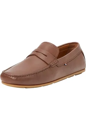 Tommy Hilfiger Herren Loafer Casual Leather Driver aus Leder, Braun (Winter Cognac), 43