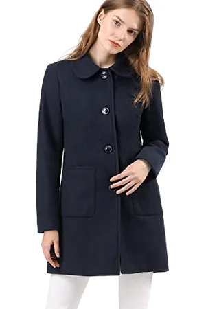 Allegra K Damen Langarm Umlegekragen Knopfleiste Trenchcoat Mantel L
