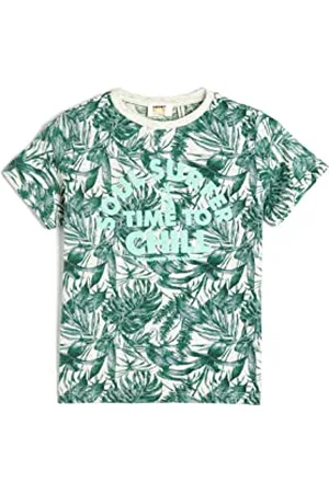 Koton Boys T-Shirt Short Sleeve Crew Neck Floral Printed Cotton