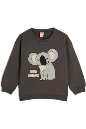 Koton Boys Sweatshirt Koala Printed Long Sleeve Crew Neck Soft Interior Cotton