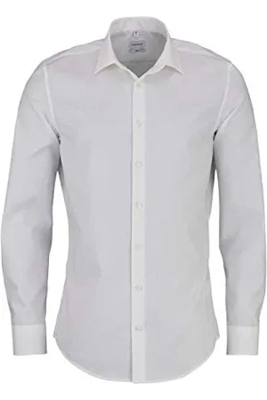 Seidensticker Herren Hemd Slim Fit Bügelfrei Kent Langarm Business Shirt, , 42