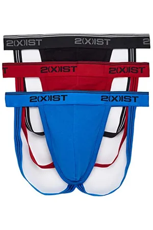 2Xist )IST Herren Jock Strap Baumwolle Stretch 3er Pack - Rot - Medium