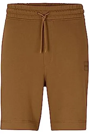 HUGO BOSS Herren Sewalk Tunnelzug-Shorts aus French Terry mit Logo-Aufnäher Hellbeige L
