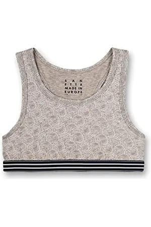 Sanetta Mädchen Bustier grau Sport-BH, Stone Mel, 164