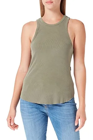 Replay Damen Tank Top Lang, (Grün), L