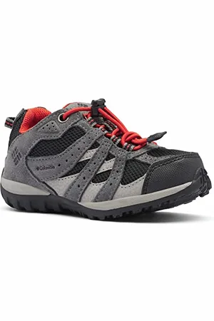 Columbia Redmond WP wasserdichte Wanderschuhe für Kinder, Schwarz (Black x Flame C), 31 EU