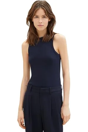 TOM TAILOR Damen Basic Top mit Rippstruktur, , XXL