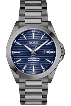 HUGO BOSS Uhr mit DREI-Zeiger-Quarzwerk für Herren Kollektion Strike mit Graues Edelstahlarmband - 1514175