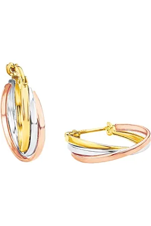 Amor Creolen Damen Ohrschmuck, 24 cm, Tricolor, Kommt in Schmuck Geschenk Box, 2014178