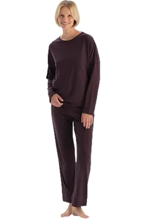 Dagi Damen Boat Neck Lace Detailed Combed Modal Pajama Set, , XL EU