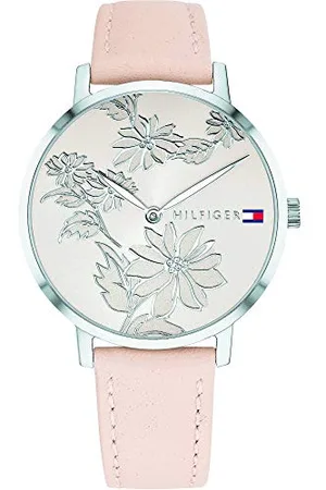 Tommy Hilfiger Zwei-Zeiger-Quarzwerk-Uhr für Damen mit Rötliches Lederarmband - 1781919