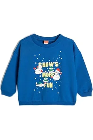 Koton Boys Snowman Printed Sweat Long Sleeve Soft Interior Cotton