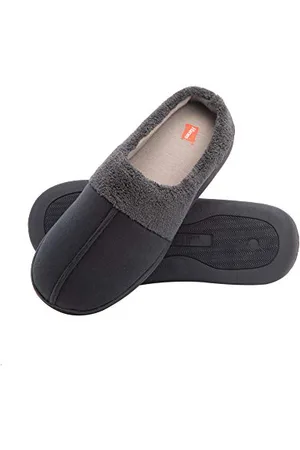 Hanes Herren Clog Hausschuh, Marineblau/grau, X-Large