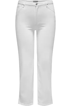 ONLY Damen CARWILLY HW Wide CROBOX Weite Jeans, White, 46W x 32L
