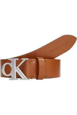 Calvin Klein Jeans Damen Gürtel Round Mono Belt aus Leder, , 115 cm