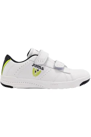 Joma Play Jr Serie Sneaker, Weiß/Limette, 28 EU
