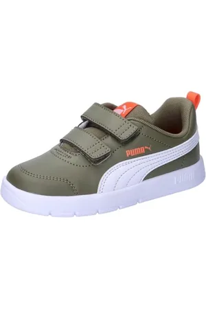 PUMA Unisex Baby Courtflex V3 V Inf Sneaker, Olive White, 21 EU