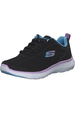 Skechers Damen Flex Appeal 5.0, Black Mesh/Multi Trim, 39 EU