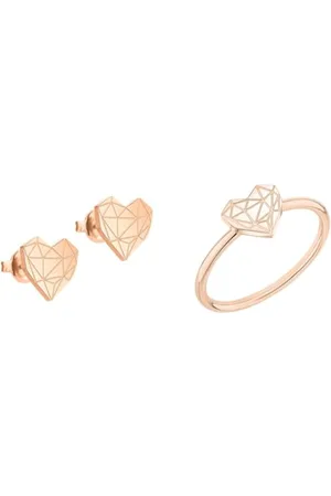 liebeskind Damen-Schmuckset Edelstahl: Ohrstecker LJ-0309-E-11 & Ring LJ-0866-R-52 IP