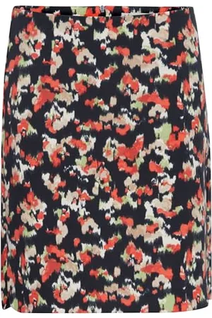 Ichi IHKATE Print SK10 Damen Bleistiftrock Rock 74% Polyester, 22% Viskose, 4% Elasthan Regular fit, Größe:M, Farbe: