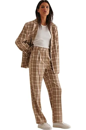NA-KD Damen Loose Fit Suit Trousers Hose, , 38 EU