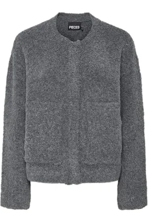 Pieces® PCORI LS BOUCLÉ KNIT Bomber BC