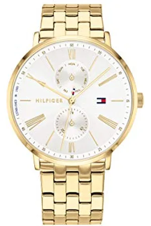 Tommy Hilfiger Multi Zifferblatt Quarz Uhr für Damen mit Goldfarben Edelstahlarmband - 1782069