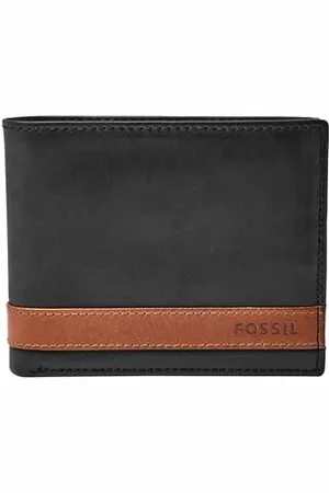 Fossil Herren Quinn Leder Bifold Wallet, Schwarze Flip-Id, Einheitsgröße